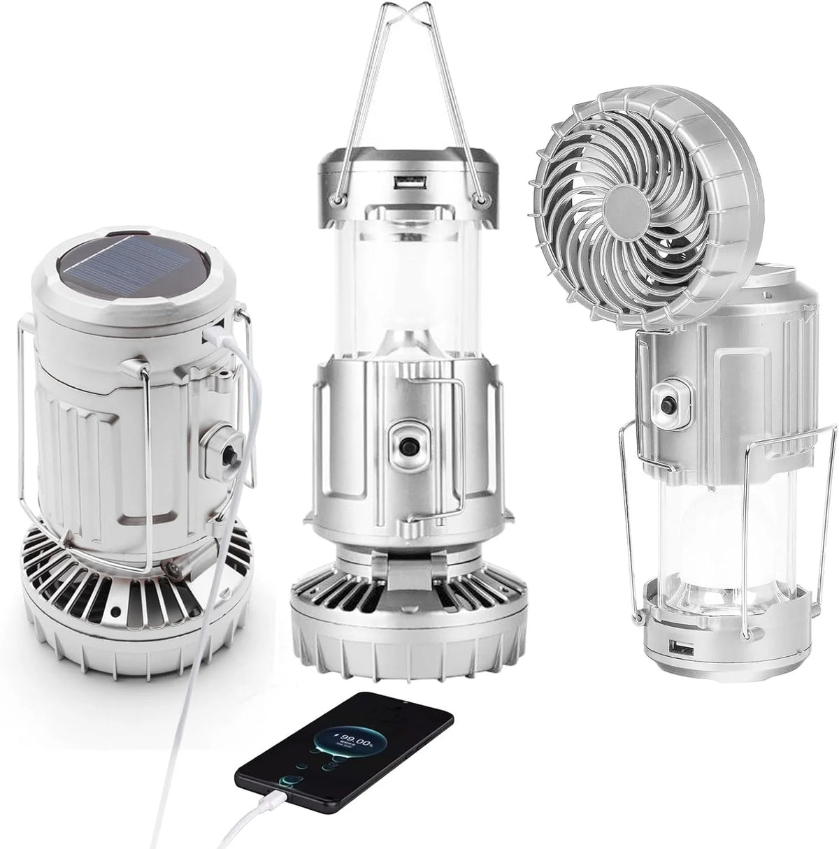 🌬️ Ventilateur Solaire Multifonction – Restez au frais et éclairé, même sans électricité !