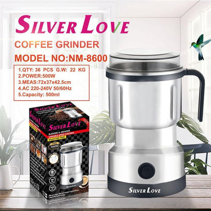 ☕ Moulin Électrique Silver Love – Obtenez une poudre fine en seulement 30 secondes !