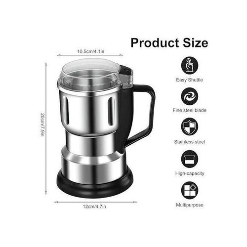 ☕ Moulin Électrique Silver Love – Obtenez une poudre fine en seulement 30 secondes !