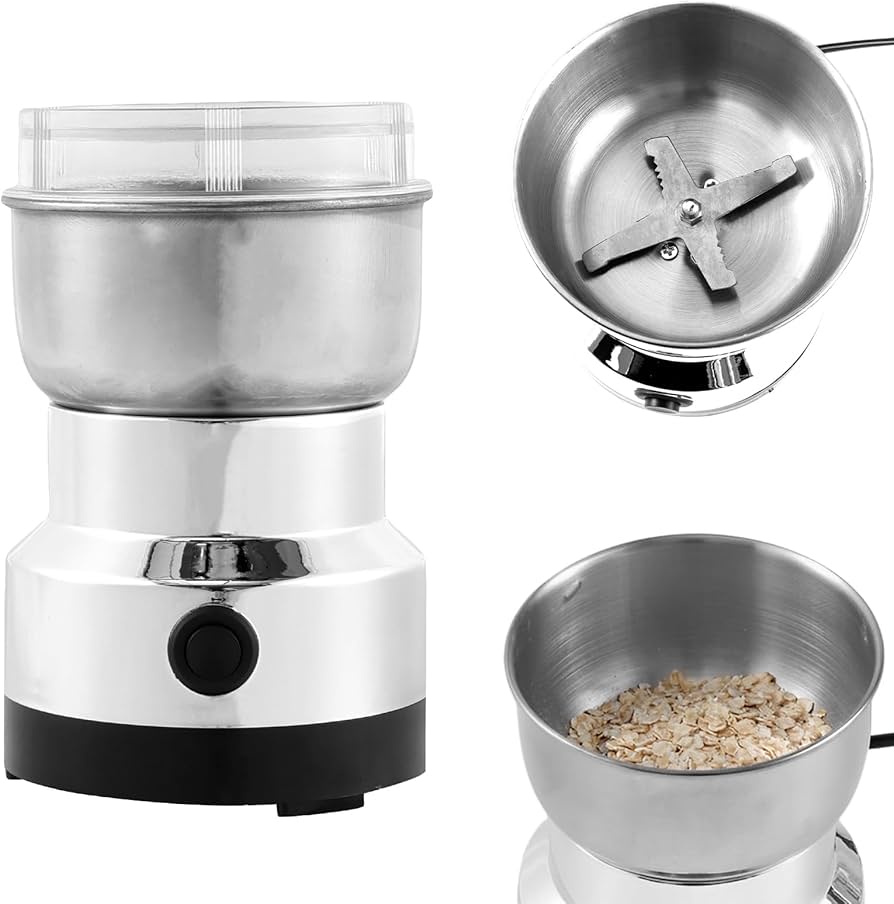 ☕ Moulin Électrique Silver Love – Obtenez une poudre fine en seulement 30 secondes !