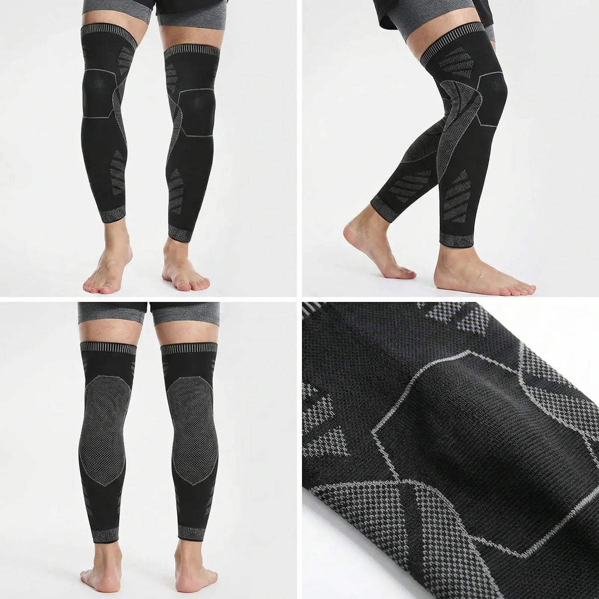 Manchon de Compression Genou & Jambes - Bougez avec plus de confort, sans laisser vos genoux vous ralentir.