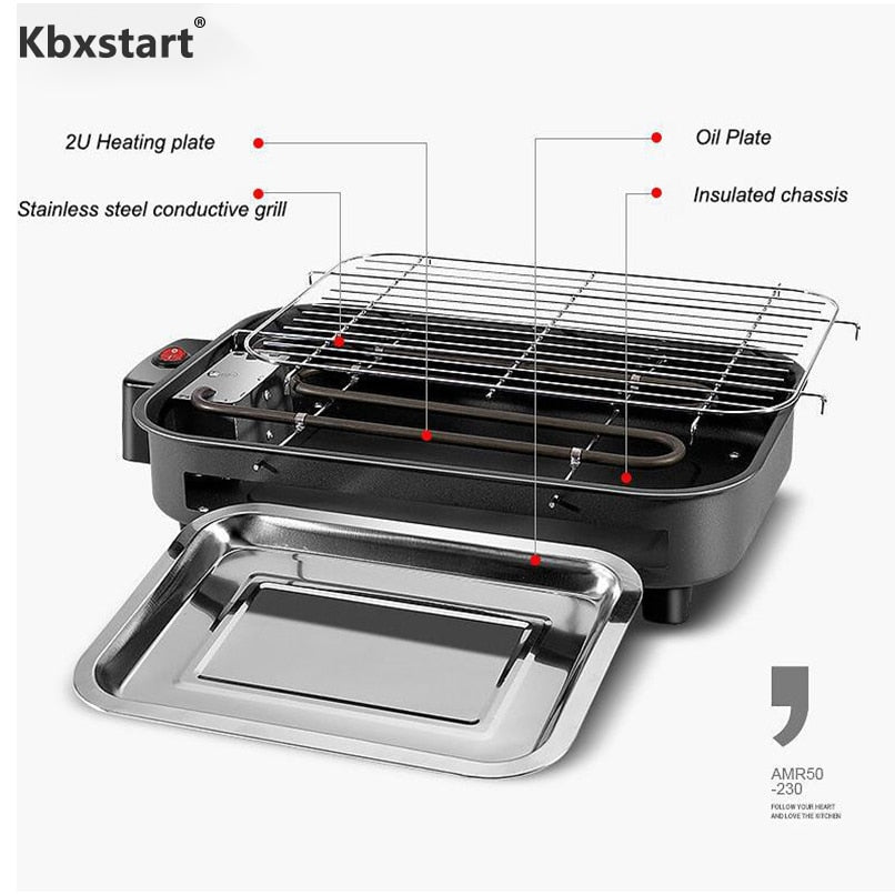 🔥 Barbecue Électrique SOKANY – Faites des grillades savoureuses sans fumée ni charbon !