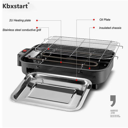 🔥 Barbecue Électrique SOKANY – Faites des grillades savoureuses sans fumée ni charbon !