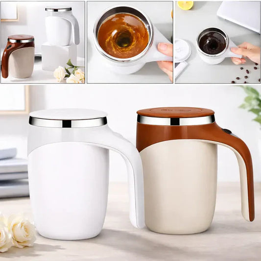 ☕ Mug Auto-Mélangeur Magnétique – Votre boisson parfaitement mélangée en un clic !