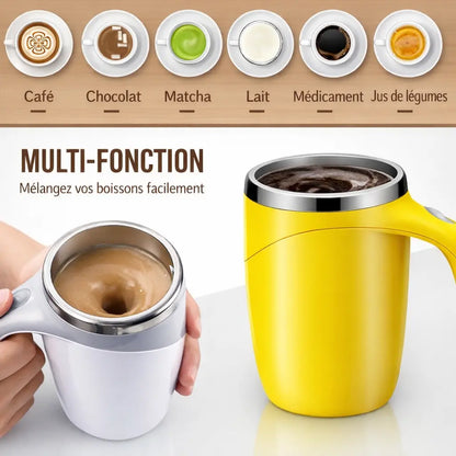 ☕ Mug Auto-Mélangeur Magnétique – Votre boisson parfaitement mélangée en un clic !